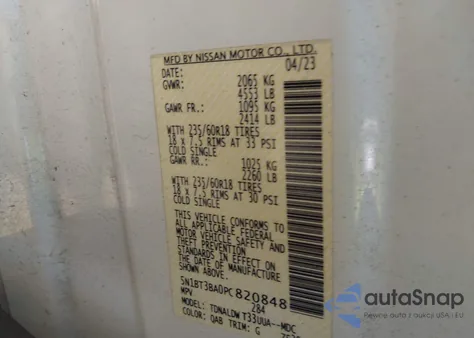 2023 Nissan Rogue Sv Fwd z USA, uszkodzony, nr VIN 5N1BT3BA0PC820848